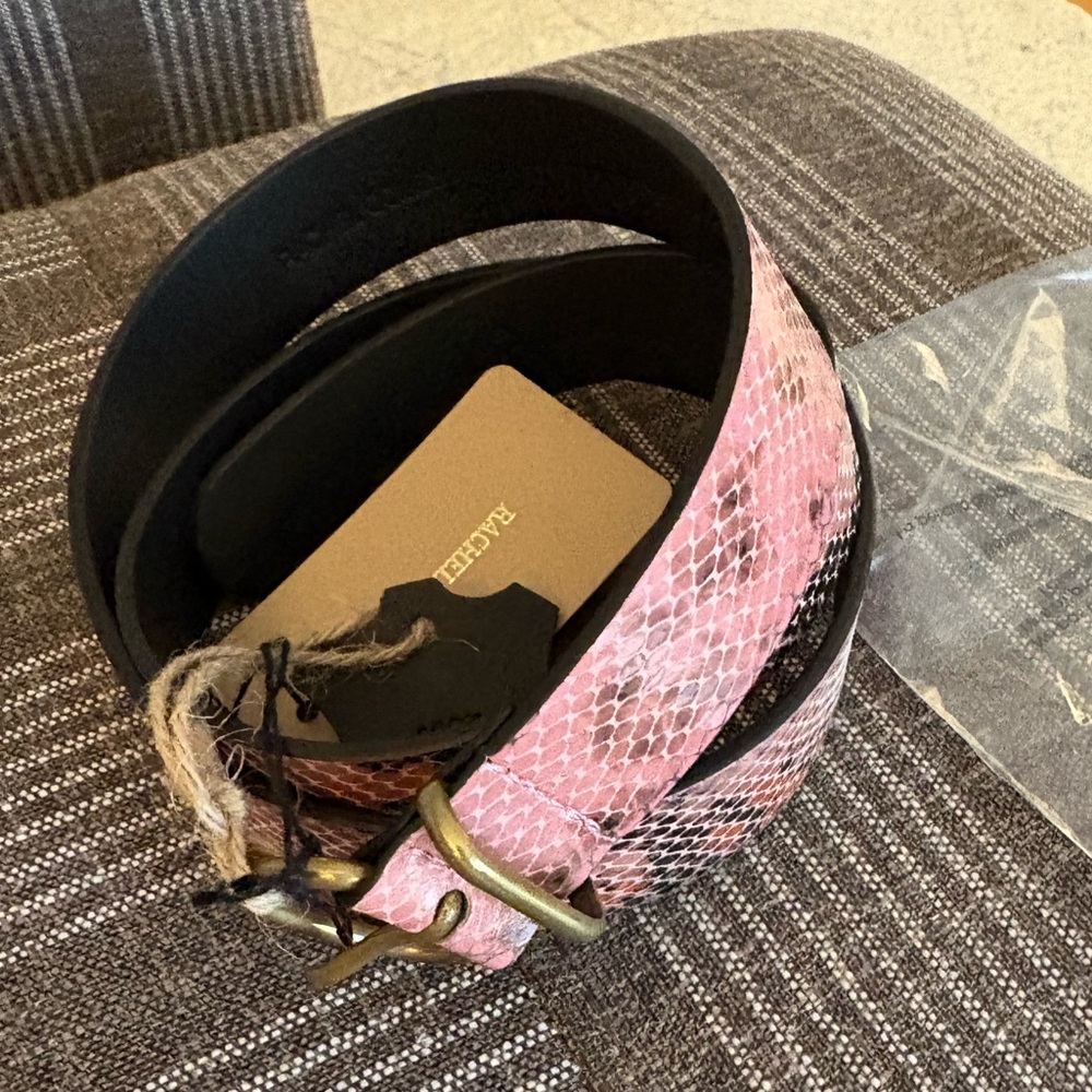 Rachel Comey Thin Estate Belt - Pink Snake Print